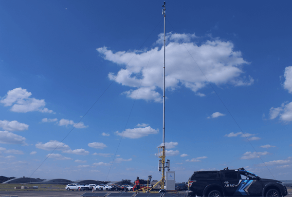 Altitude Angel on site with deployed ARROW towers at Farnborough International Airshow