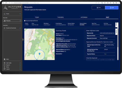 Flight requests in operations manager