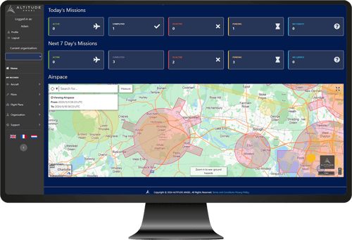 Managing drone flight in Operations Manager of White Waltham airfield