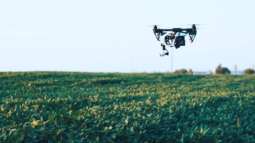 UAV Flying over farmland