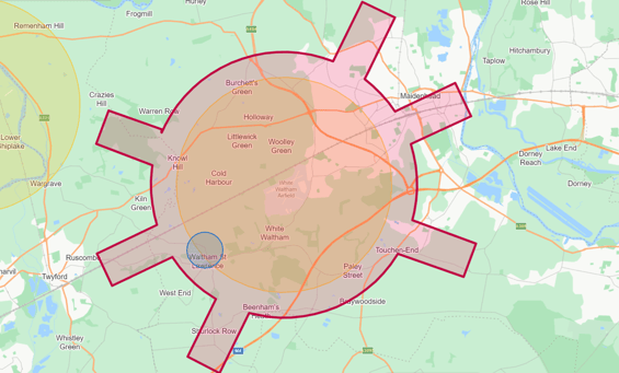 White Waltham Airfield Flight Restriction Zone on Drone Safety Map