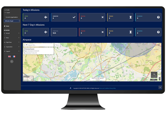 Operator portal main screen in monitor