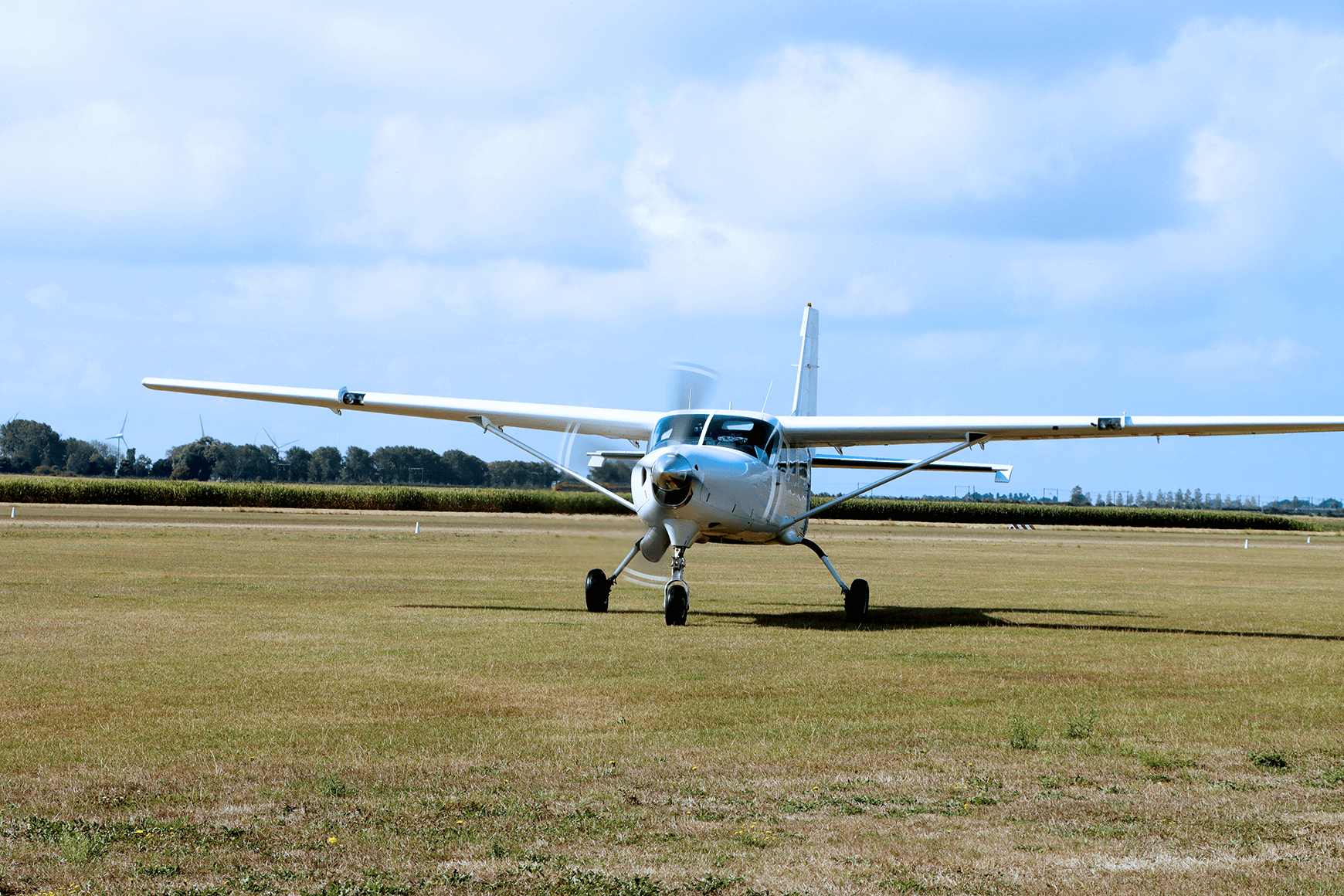 Small airfield with aircraft